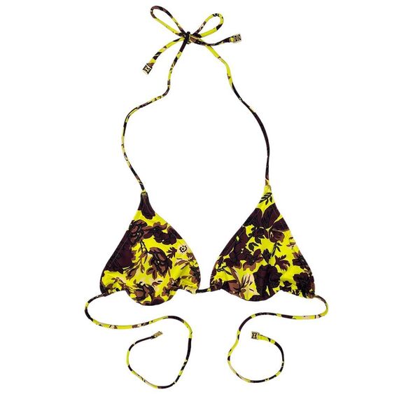 Tory Burch Rayure Fleurie Shadow Printed String Bikini Top - Size Large - Picture 2 of 7